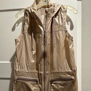 ALTHLETA, GOLD LONG VEST, FITS SMALL TO A LARGE, OS, WORN ONCE. LIKE NEW.